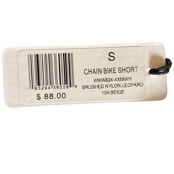 NEW WeWoreWhat Women's Size Small Leopard Biker Shorts with Removable Chain - Picture 4 of 4